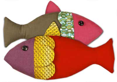 Hand-sewn cloth fish.